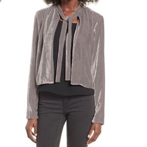 Silver crushed velvet blouse
